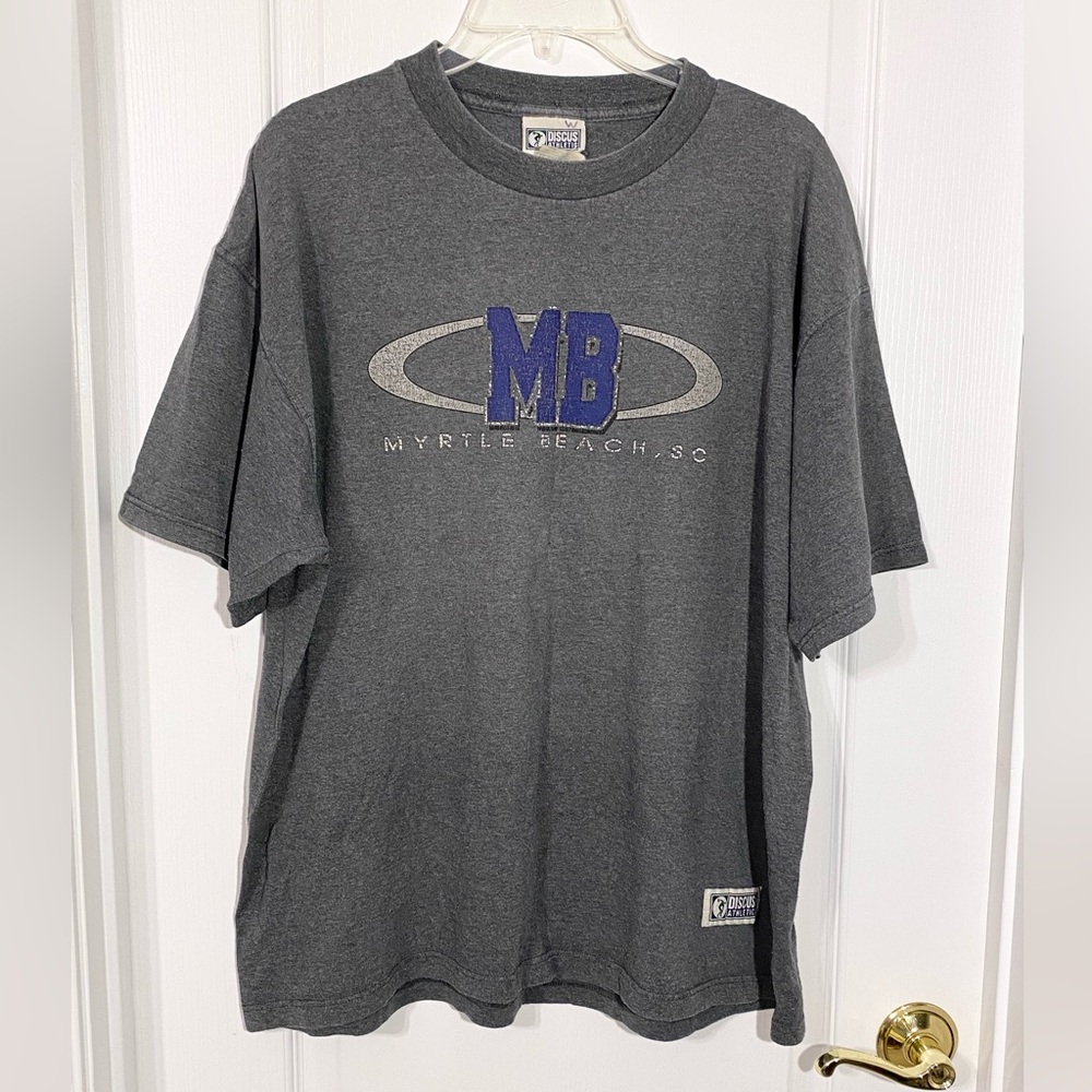 90s Myrtle Beach SC Discus Athletic Tee USA Parts Vintage Gray Men’s XL